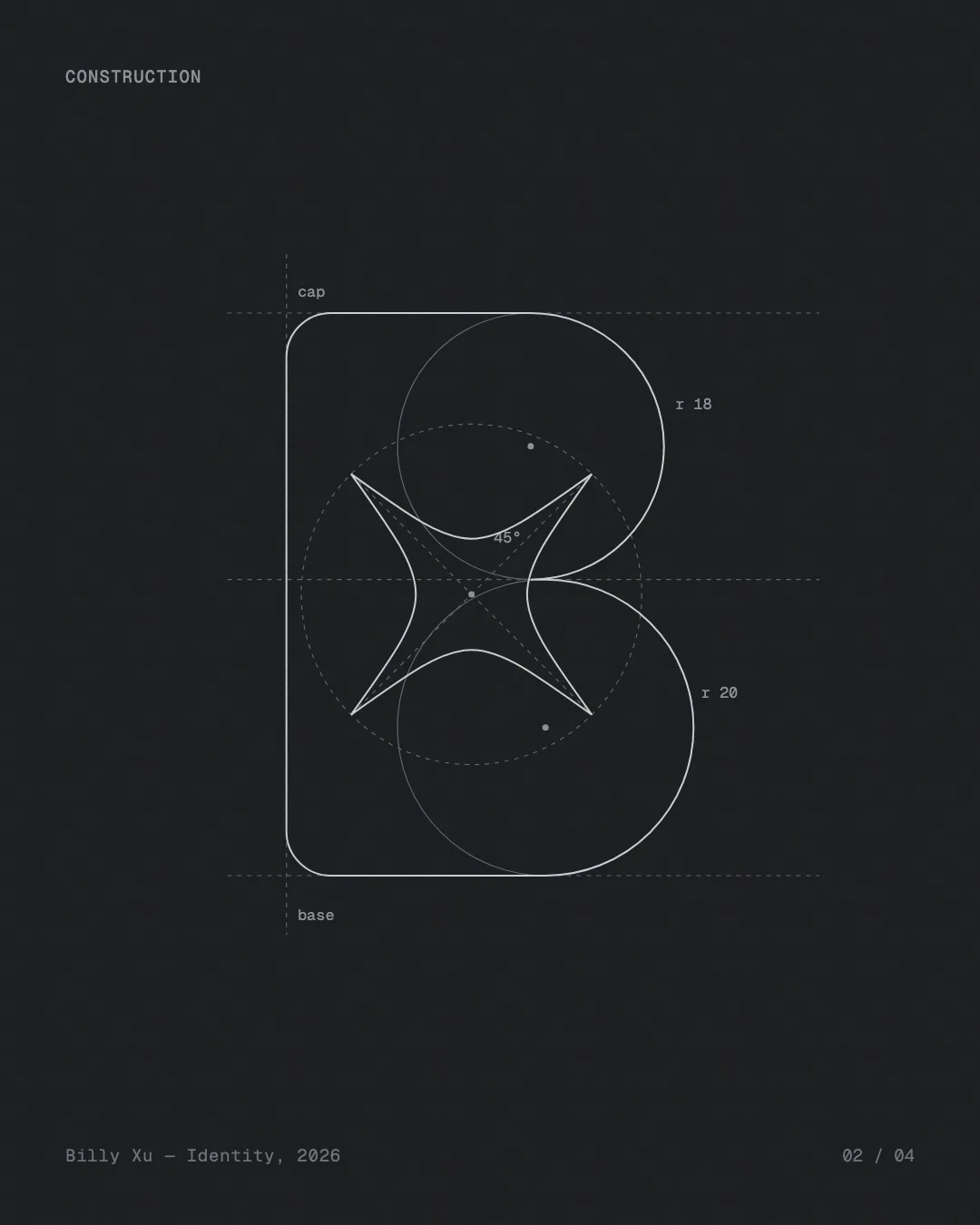Construction drawing of the mark
